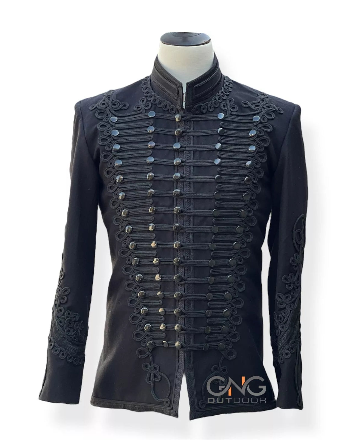 Napoleonic Black Wool Military Jacket Steampunk Military Jacket Tunic Jacket