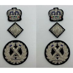 Met Police Commissioner Rank Badge Embroidered Silver Bullion Wire Rank Pair