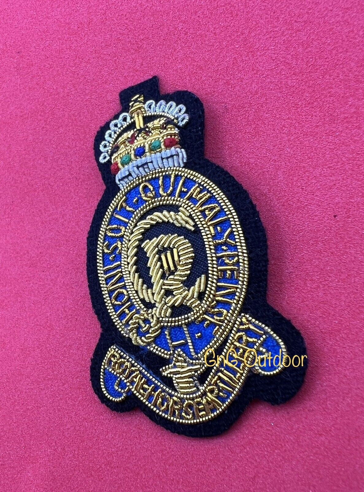 King’s Crown Royal Horse Artillery Cap Badge RHA Embroidered Wire Cap Badge