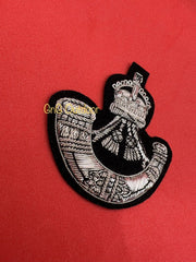 King’s Crown Rifles Regiment Beret Badge RR Embroidered Bullion Wire Cap Badge