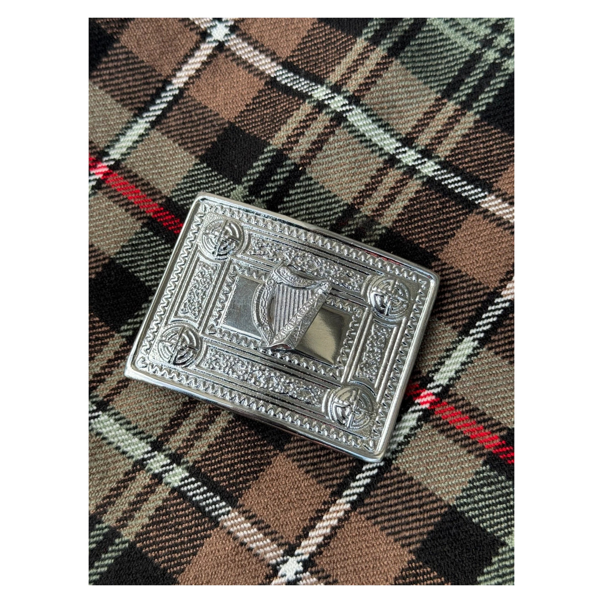 Scottish Masonic kilt Belt Buckle Chrome Finish Celtic Belt Buckle