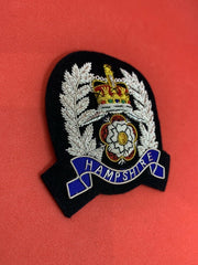 Hampshire Police Hand Embroidered Bullion Wire Hat Badge Hampshire Police Cap Badge