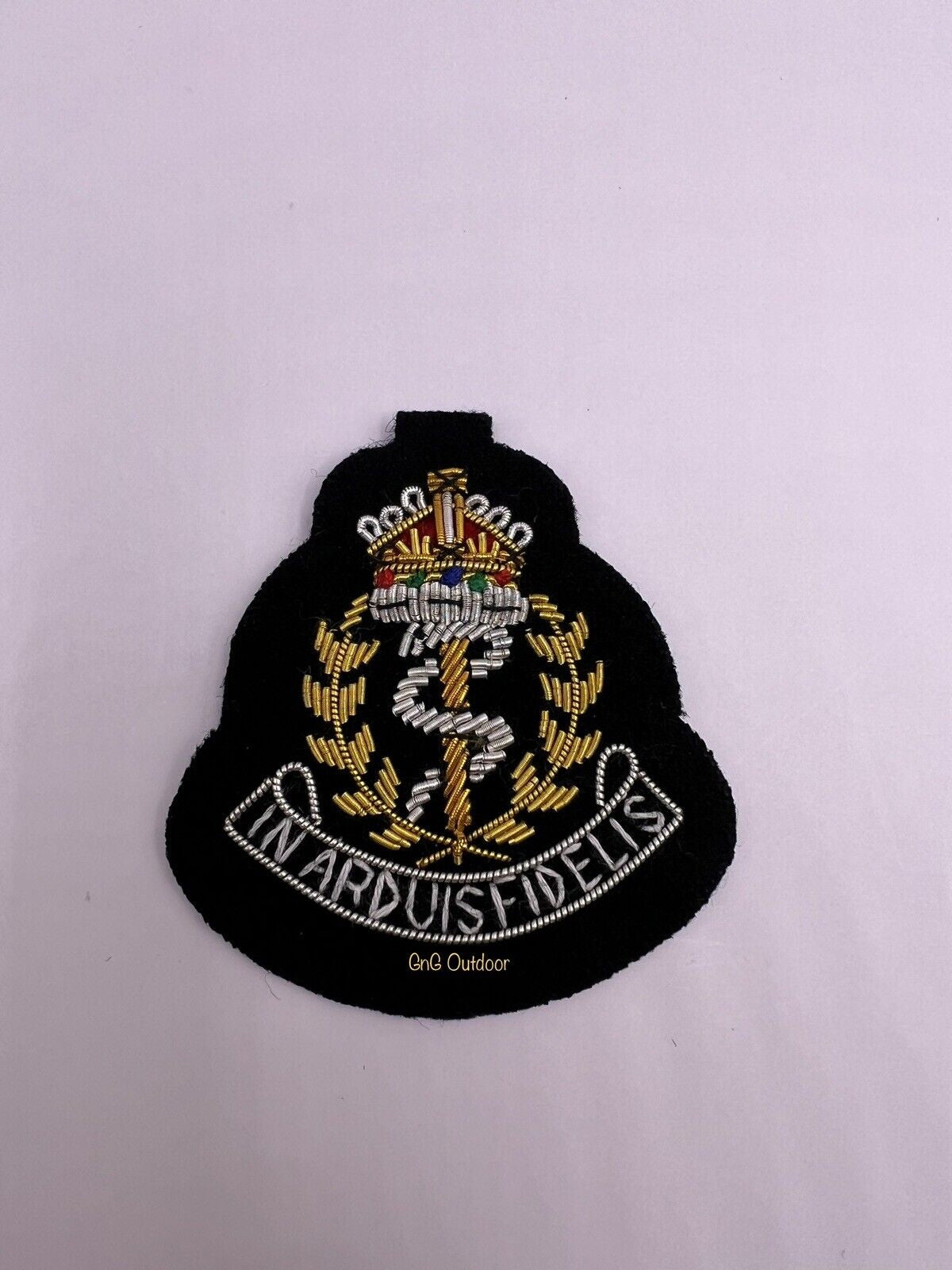 King’s Crown RAMC Beret Badge Royal Army Medical Corps Bullion Wire Beret Badge