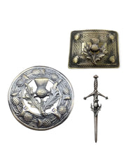 Men's Scottish Thistle Antique Kilt Pin, Brooch, Buckle