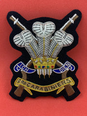 3rd CARABINIERS (PRINCE OF WALES’S DRGOON GUARDS) BULLION & WIRE BLAZER BADGE