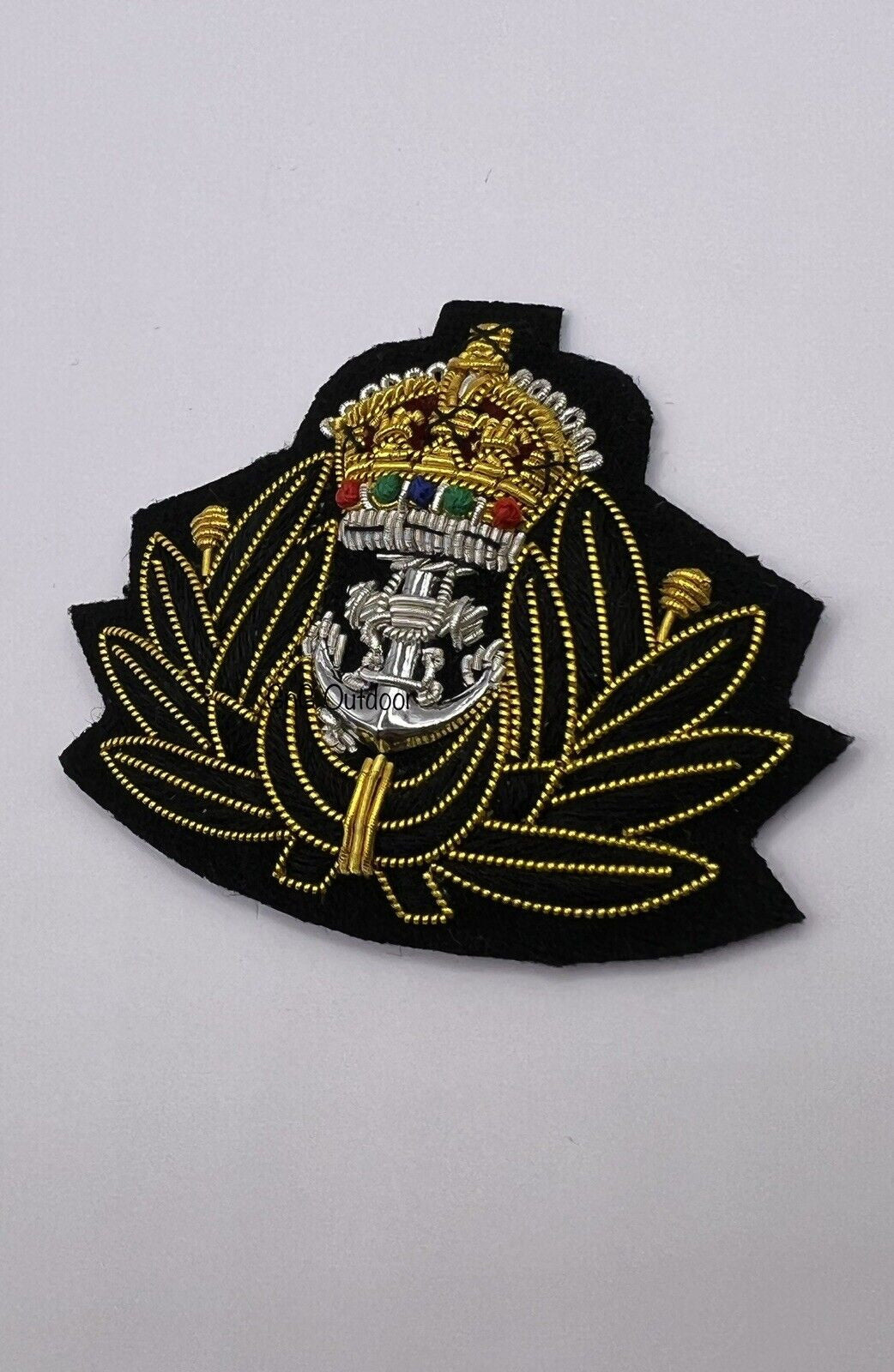 King’s Crown Royal Navy Chaplains Beret Badge RN Embroidered Bullion Wire Badge