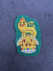 King’s Crown General Staff Officer Beret Badge Embroidered Bullion Wire Badge On Black Felt
