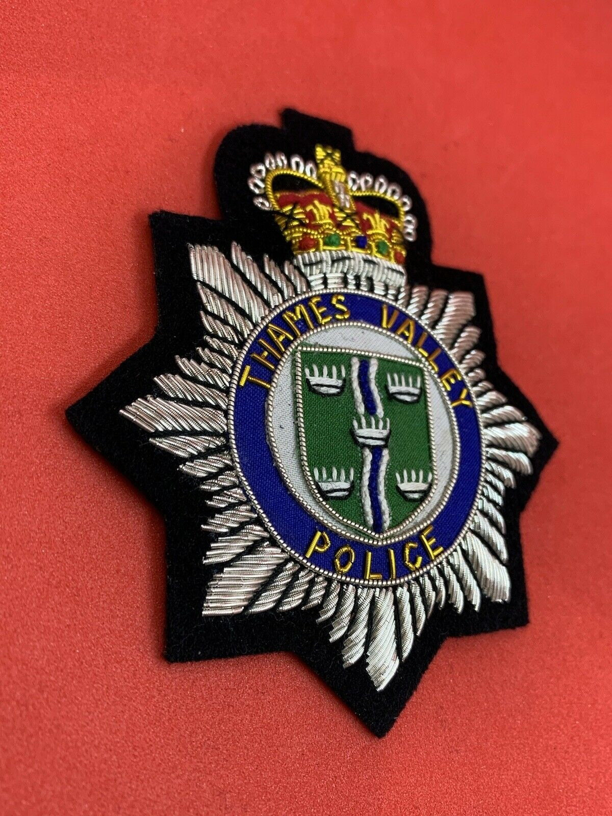 Thames Valley Police Blazer Badge British Police Embroidered Bullion Wire Badge
