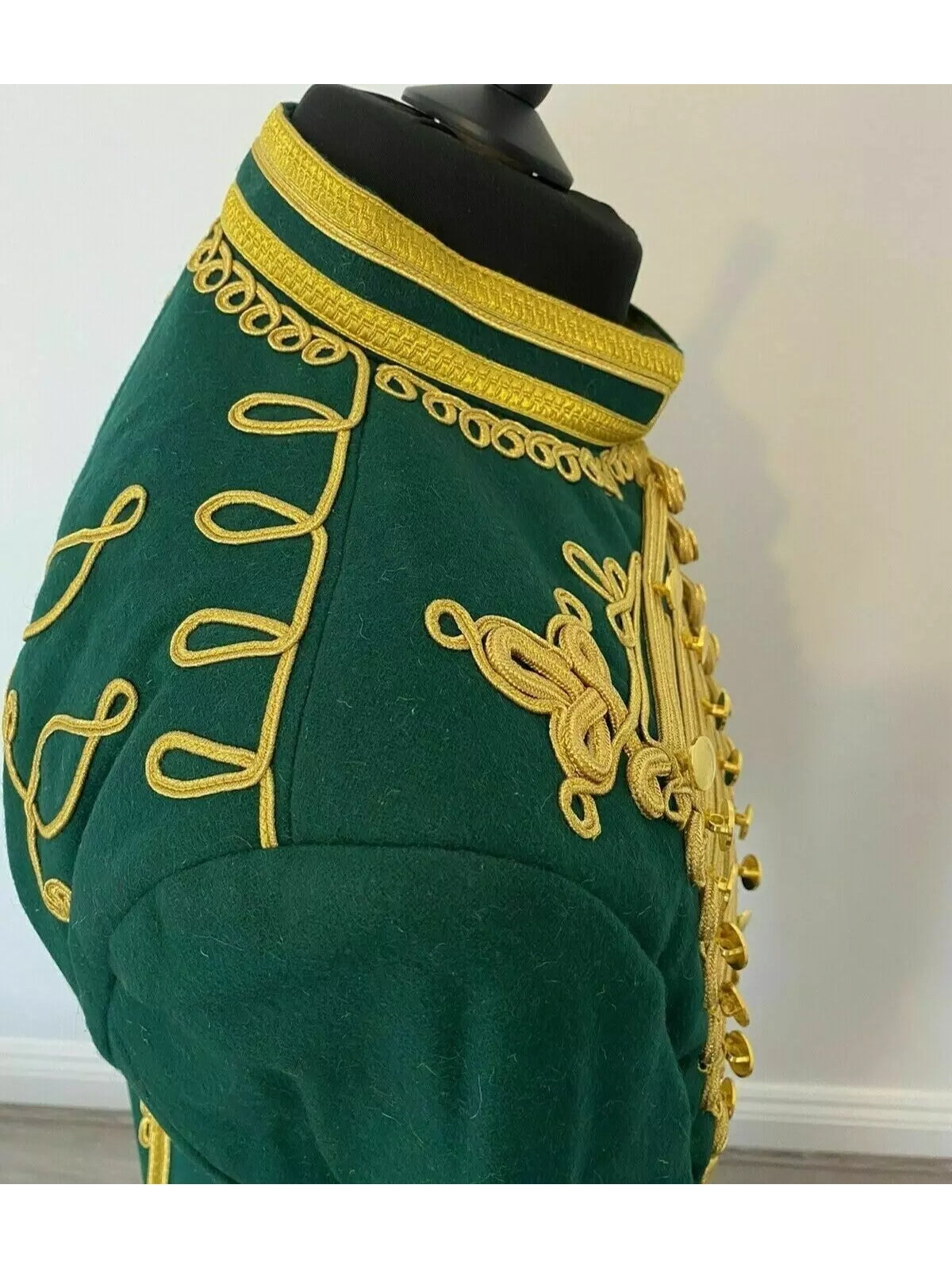 Green Napoleonic Hussar Wool Military uniform jacket Handmade Scottish Jacket