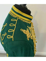 Green Napoleonic Hussar Wool Military uniform jacket Handmade Scottish Jacket