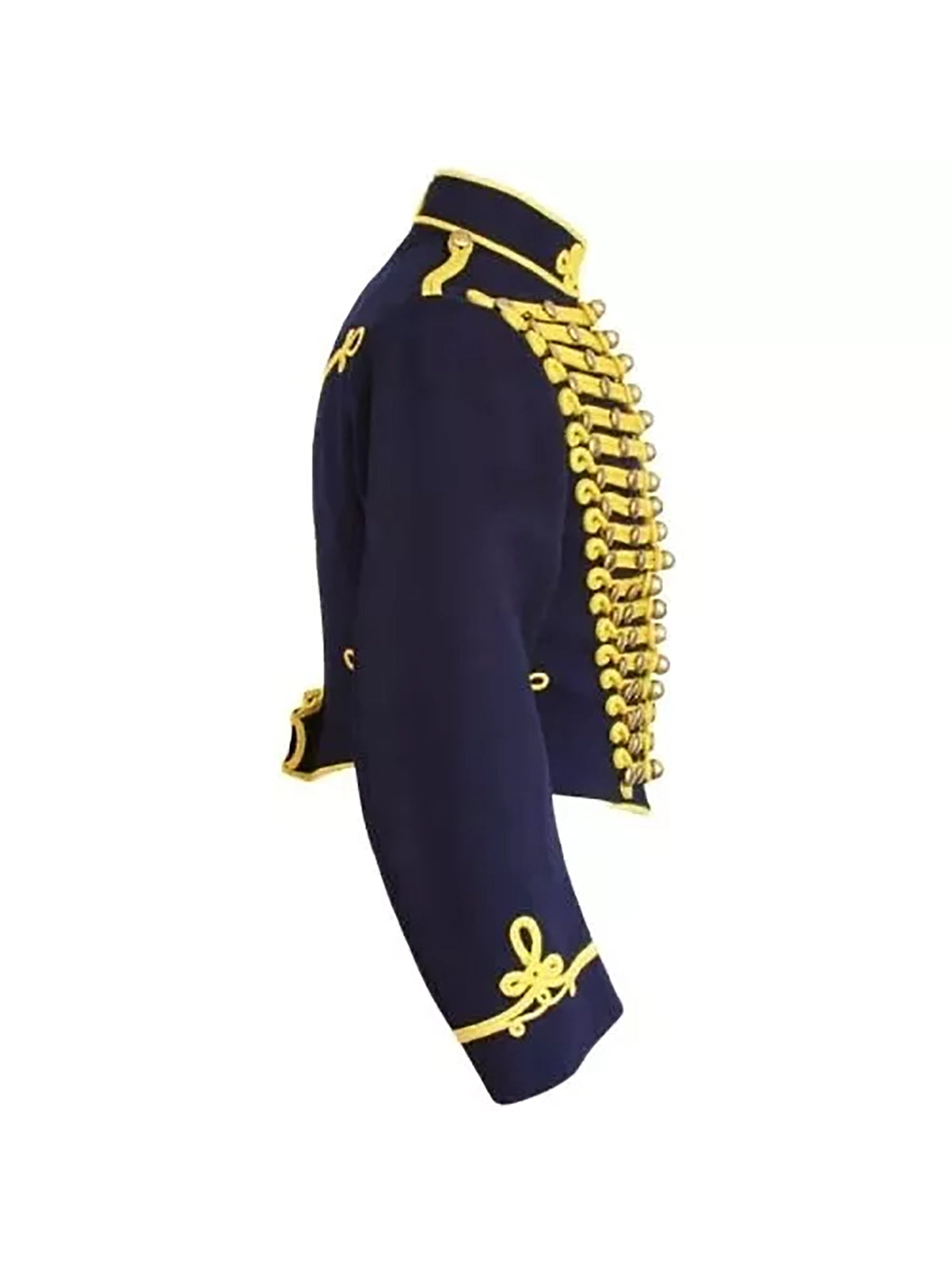 Navy Blue Hussar Wool Military uniform jacket Handmade Scottish Tunic Jacket