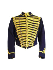 Navy Blue Hussar Wool Military uniform jacket Handmade Scottish Tunic Jacket