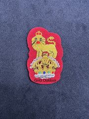 King’s Crown General Staff Officer Beret Badge Embroidered Bullion Wire Badge On Red Felt
