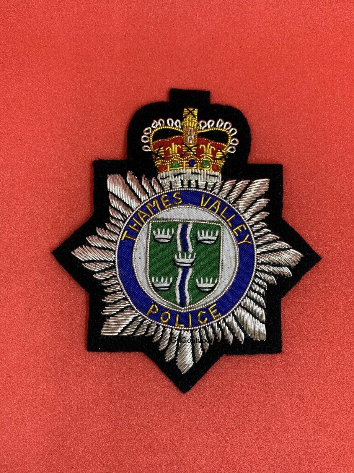 Thames Valley Police Blazer Badge British Police Embroidered Bullion Wire Badge