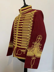 Men's Napoleonic Hussar Wool Military uniform jacket Handmade Scottish Jacket