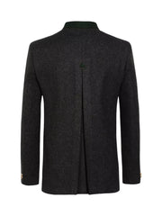 German Bavarian Jacket Charcoal Grey Wool Jacket | Traditional Custom Jacket