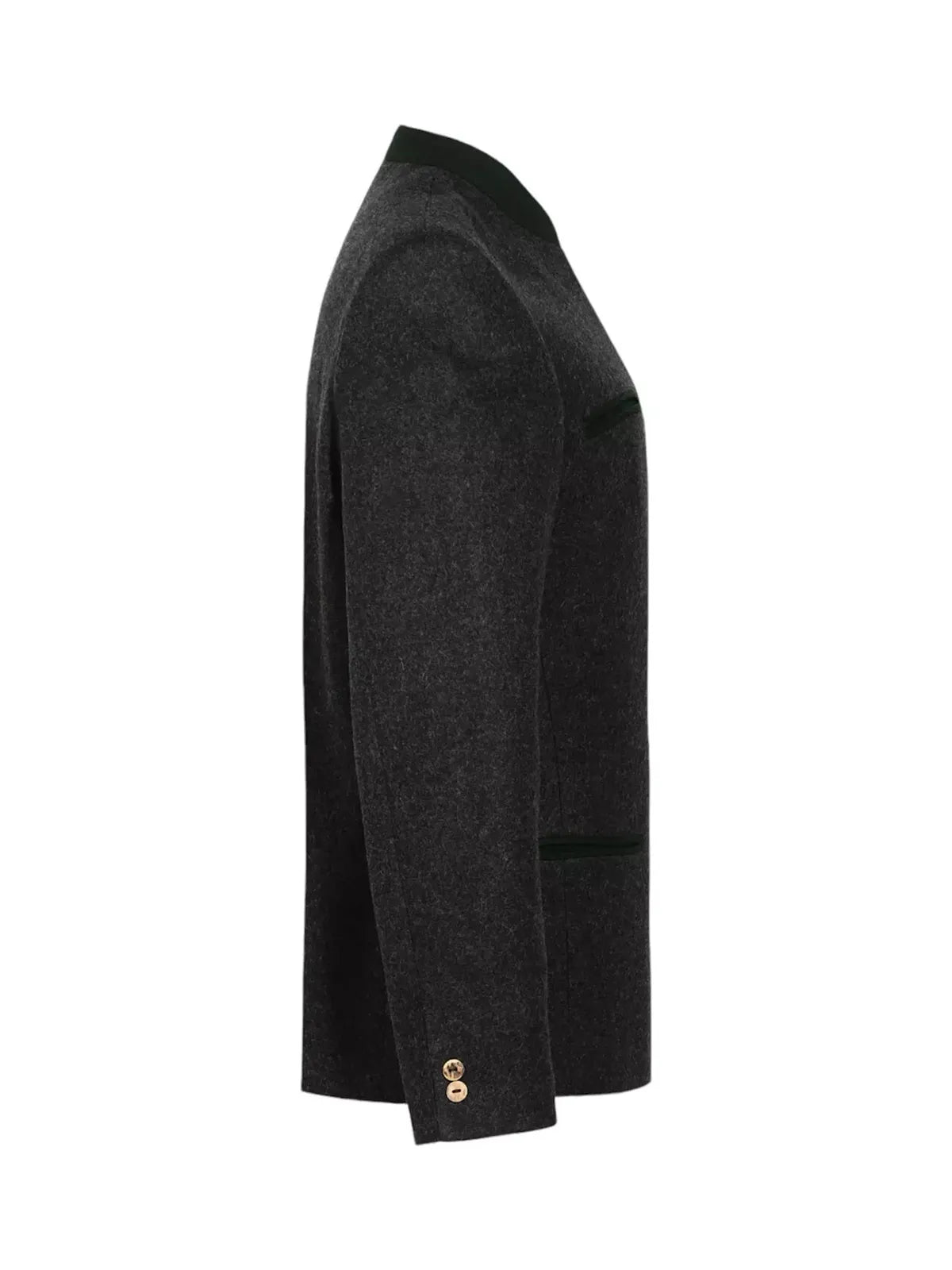 German Bavarian Jacket Charcoal Grey Wool Jacket | Traditional Custom Jacket