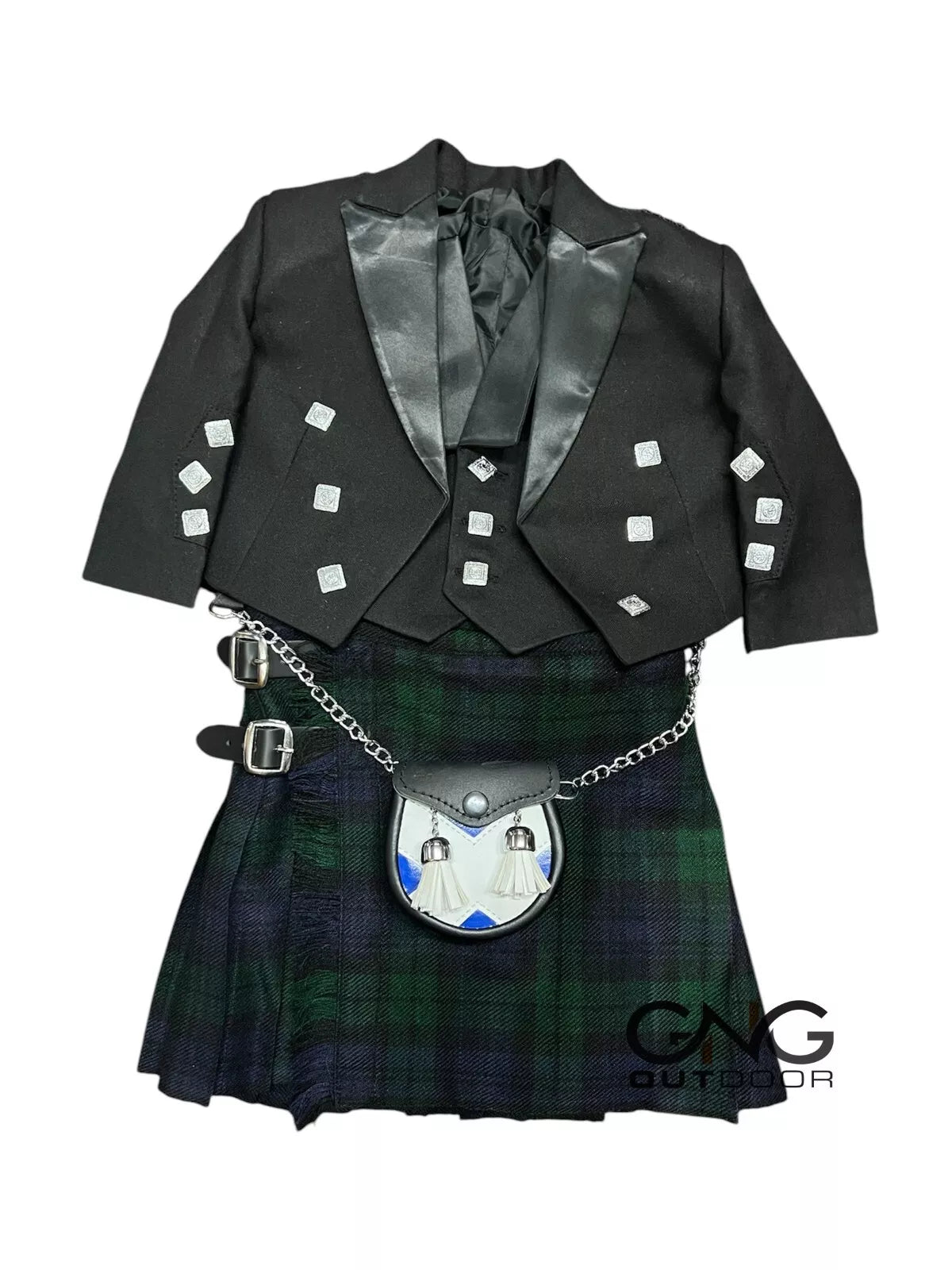 Scottish Baby Kilt Jacket Outfit Kids Kilt set included Jacket + Sporran + Kilt
