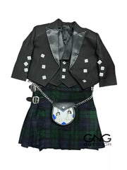 Scottish Baby Kilt Jacket Outfit Kids Kilt set included Jacket + Sporran + Kilt