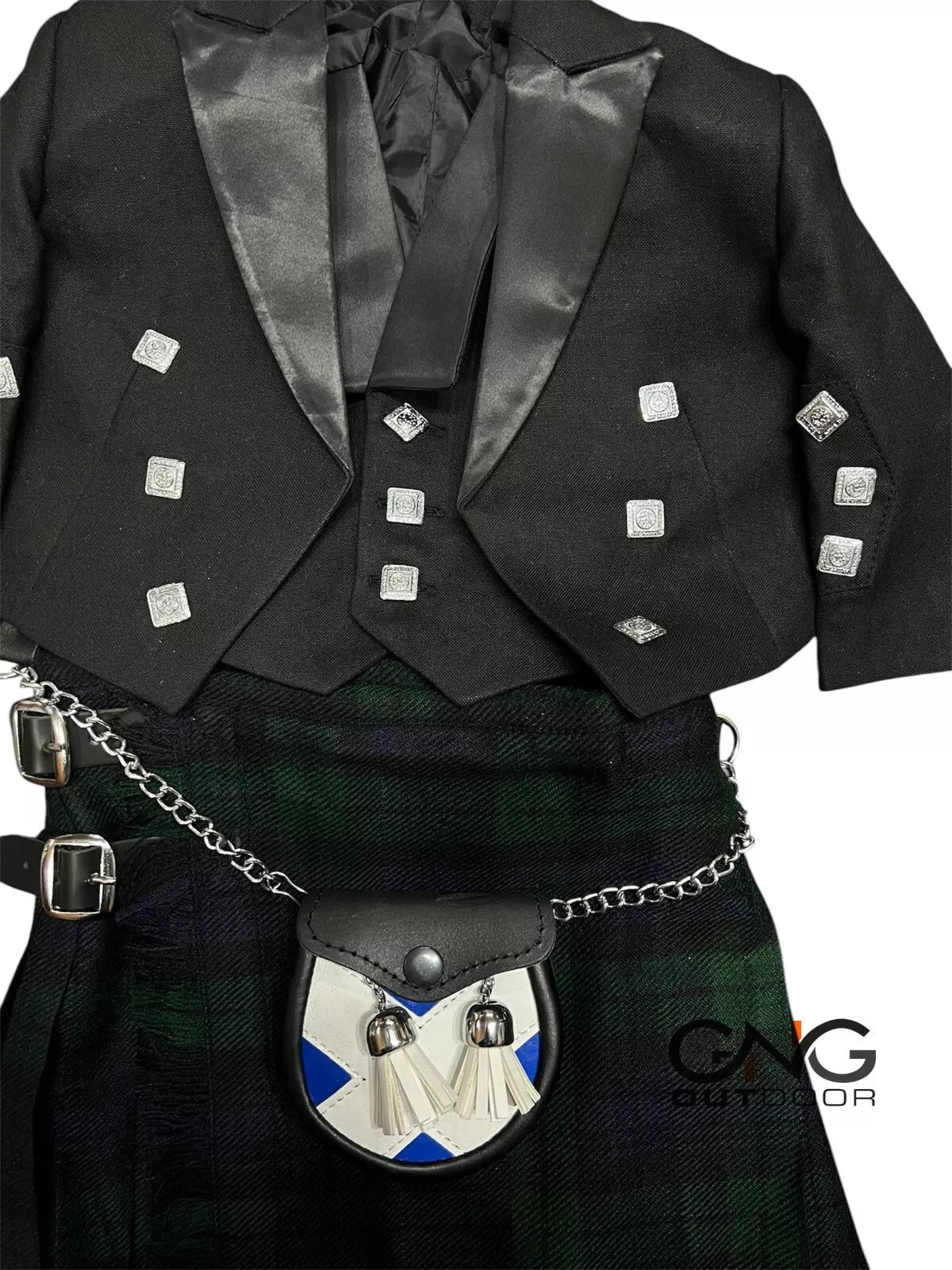 Scottish Baby Kilt Jacket Outfit Kids Kilt set included Jacket + Sporran + Kilt