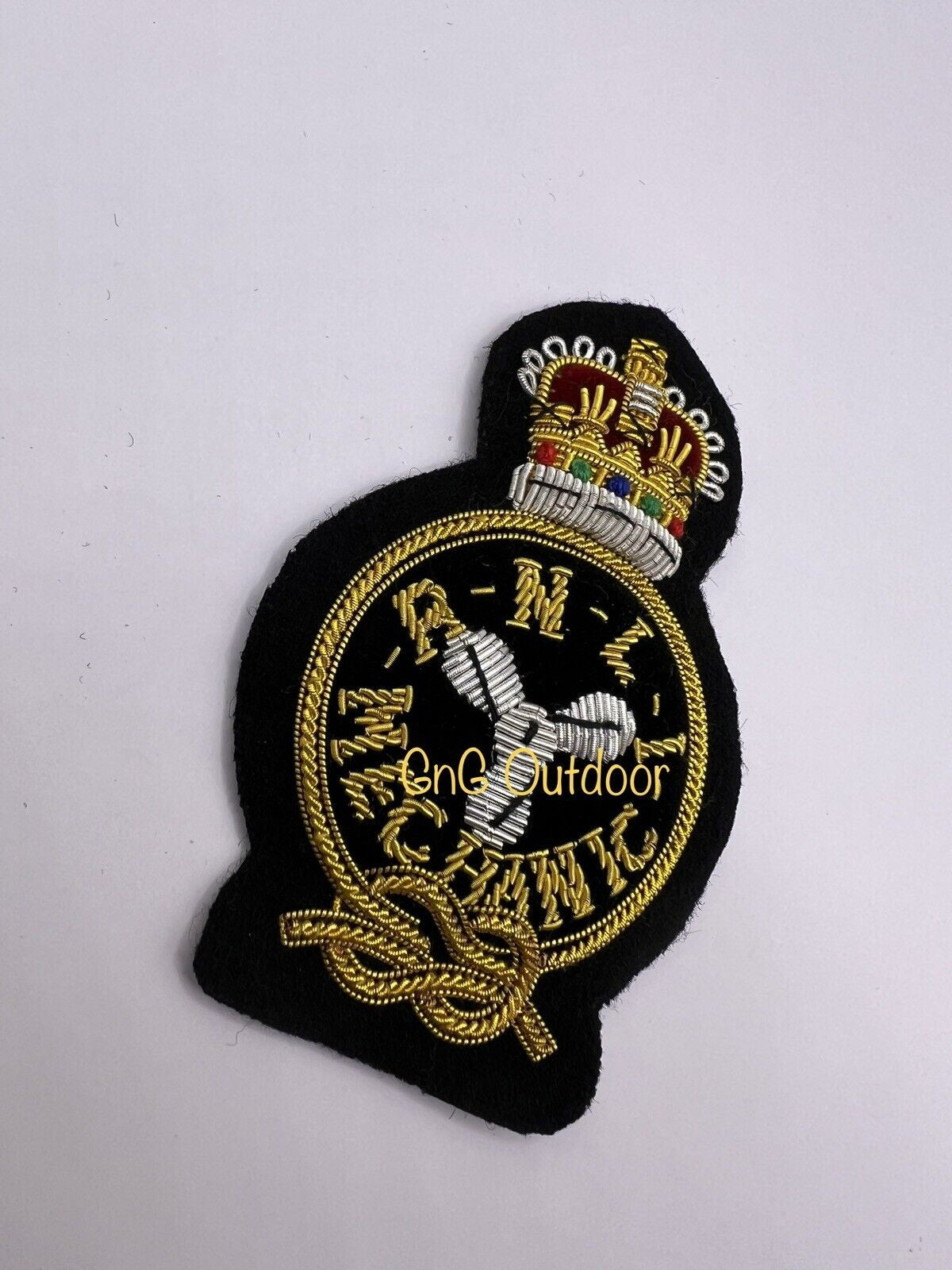 RNLI Mechanic Cap Badge RNLI Mechanic Hand Embroidered Bullion Wire Hat Badge