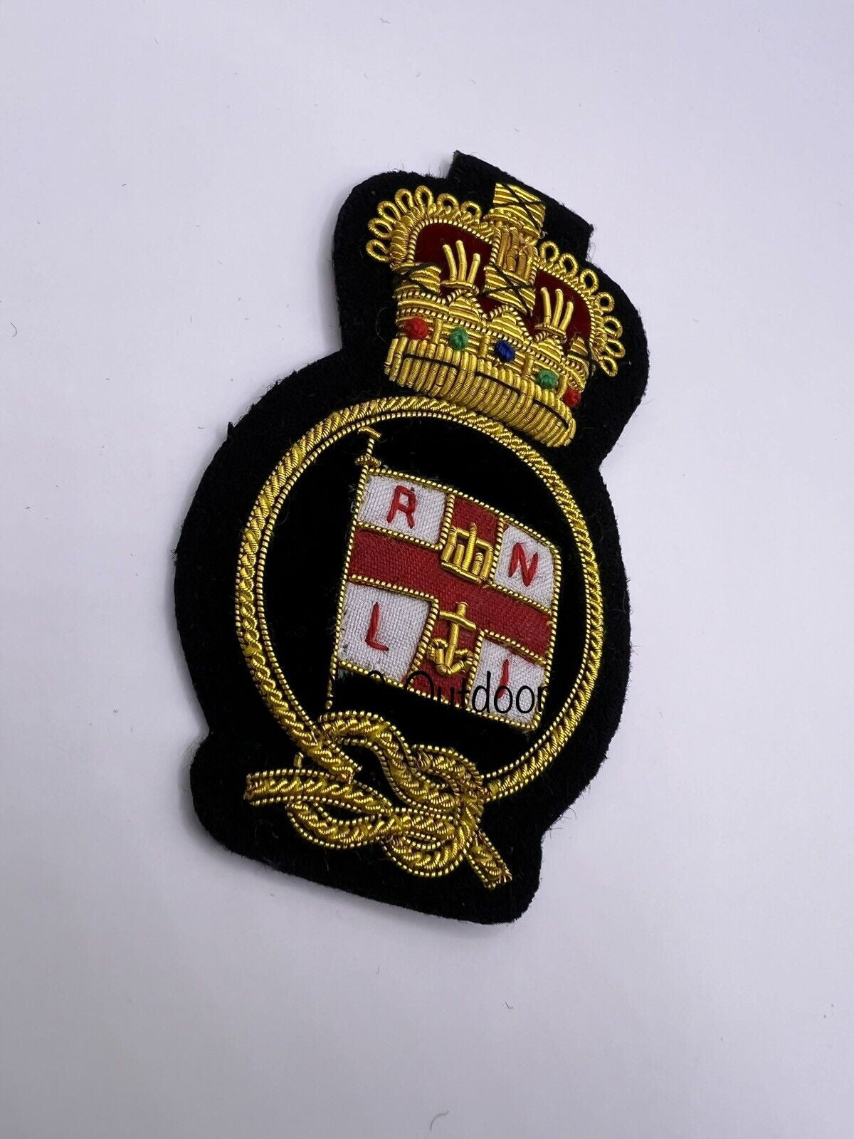 RNLI Crew Cap Badge RNLI Crew Member Hand Embroidered Bullion Wire Hat Badge