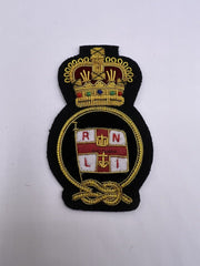 RNLI Crew Cap Badge RNLI Crew Member Hand Embroidered Bullion Wire Hat Badge