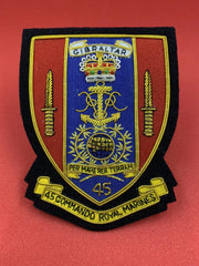 45 Commando Royal Marines blazer badge Handmade Bullion & Wire Badge (Gibraltar)