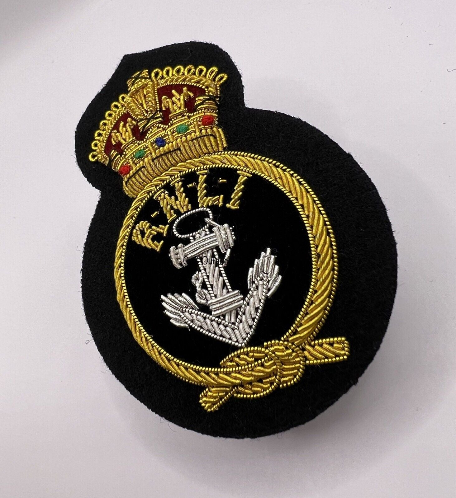 RNLI Coxswain Cap Badge RNLI Hand Embroidered Bullion And Wire Cap Badge