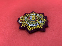 Royal Logistics Corps Cap Badge RLC Officers Beret Embroidered Badge On Maroon Felt
