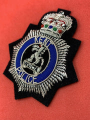 Kent Police Hat Badge Kent Police Hand Embroidered Bullion Wire Cap Badge