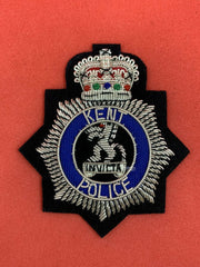 Kent Police Hat Badge Kent Police Hand Embroidered Bullion Wire Cap Badge