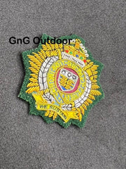 King’s Crown Royal Logistics Corps Cap Badge RLC Embroidered Badge On Green