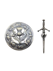 Men's Scottish Thistle Antique Kilt Pin and Brooch