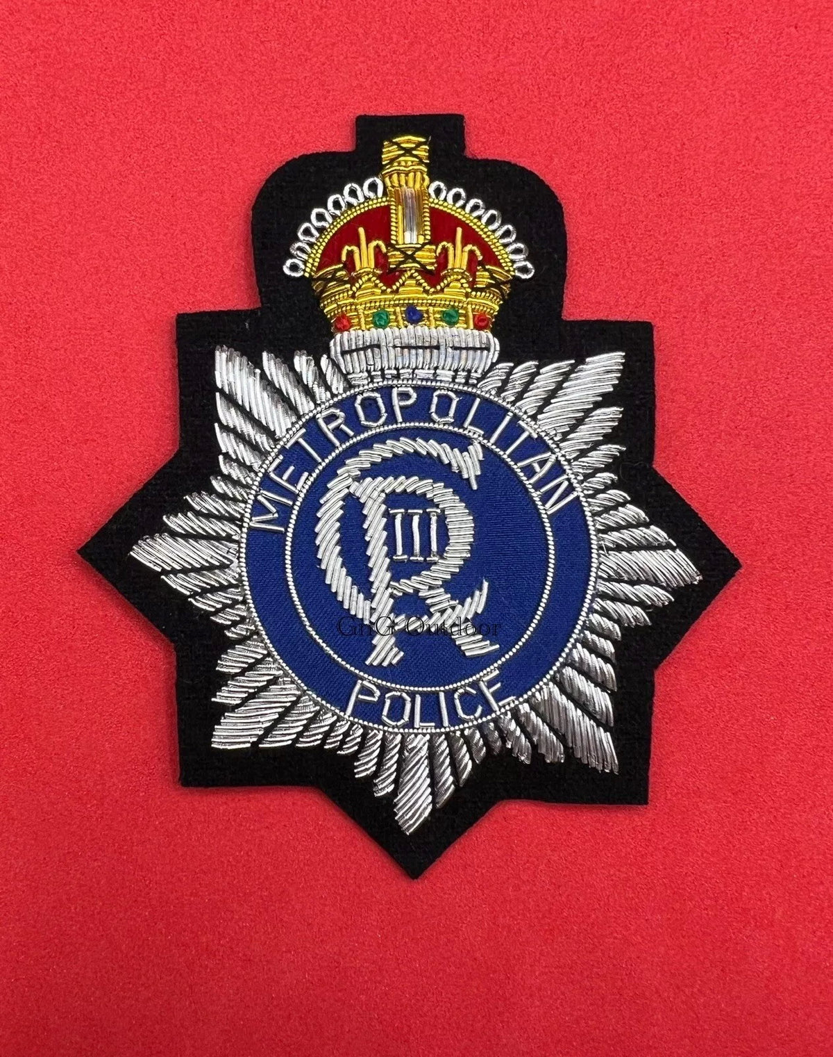 King’s Crown Metropolitan Police Hand Embroidered Bullion Wire Blazer Badge Police Blazer Badges
