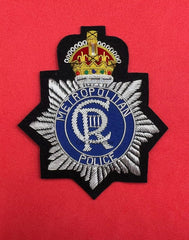 King’s Crown Metropolitan Police Hand Embroidered Bullion Wire Blazer Badge Police Blazer Badges