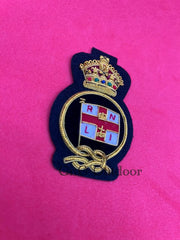 King’s Crown RNLI Crew Cap Badge RNLI Crew Member Hand Embroidered Bullion Wire Hat Badge