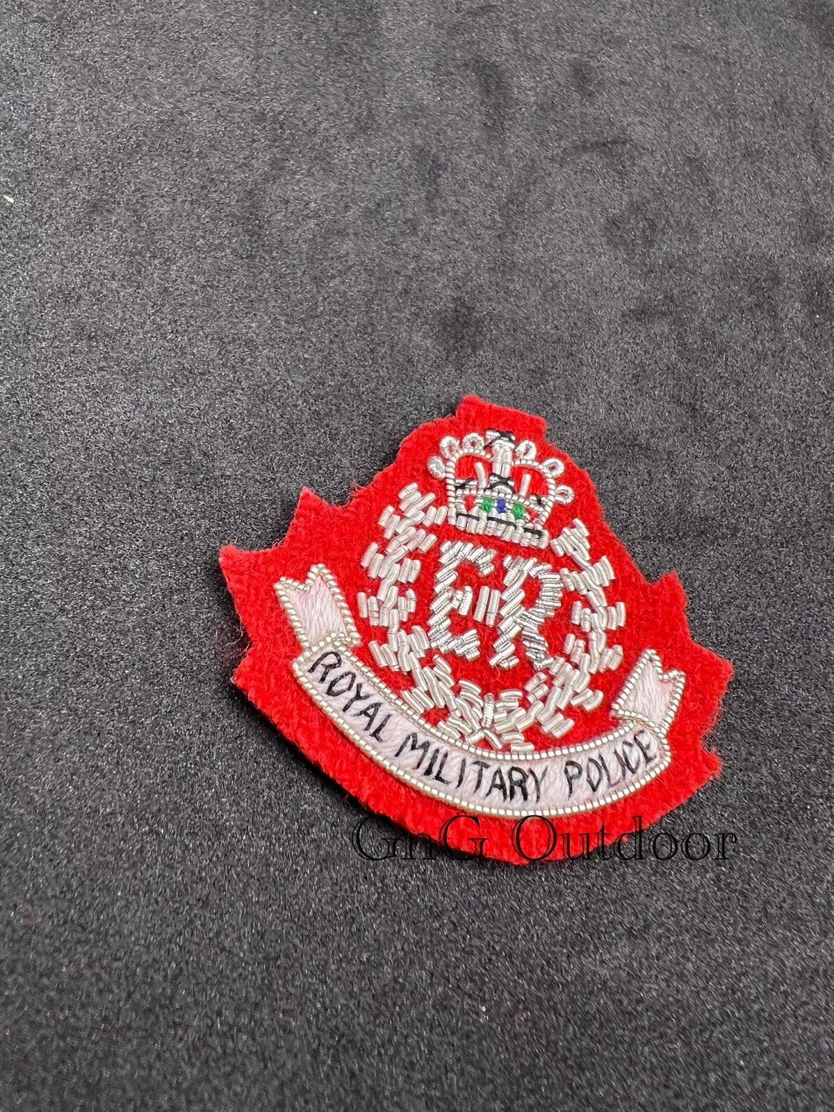 Royal Military Police Beret Badge Queen’s Crown RMP Hand Embroidered Cap Badge