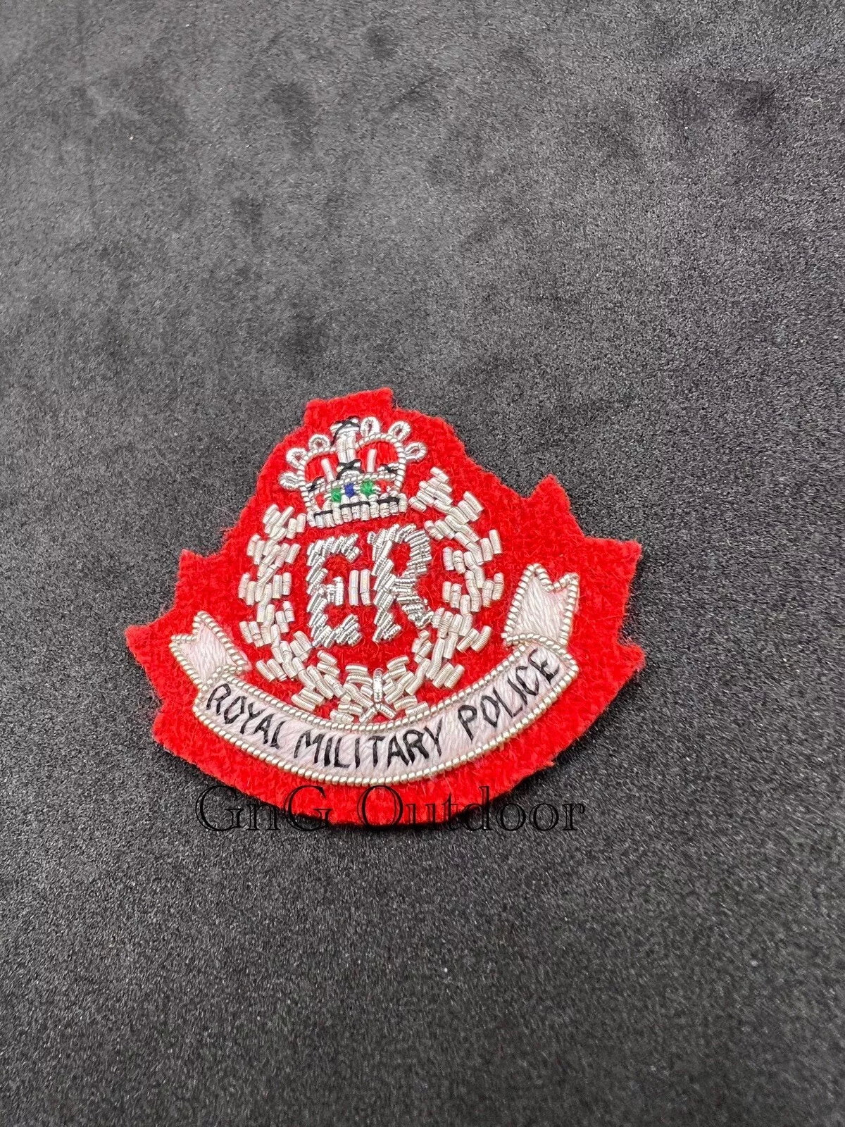 Royal Military Police Beret Badge Queen’s Crown RMP Hand Embroidered Cap Badge