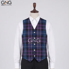 Men's Wedding Pride of Scotland Tartan Vest 5 Button Scottish Kilt Waistcoat