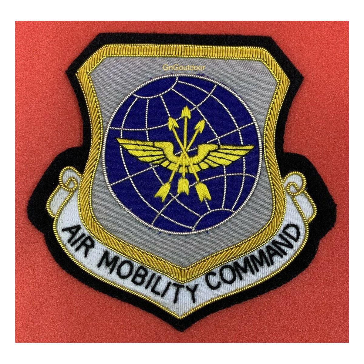 Air Mobility Command Patch USAF Hand Embroidered Bullion Wire Blazer Badge