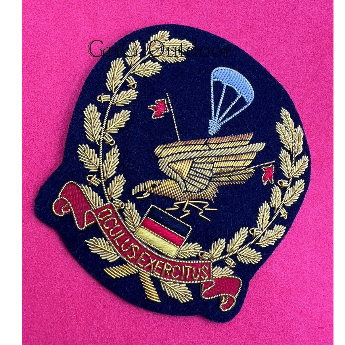 German Army Oculus Exercitus Special Forces Hand Embroidered Wire Blazer Badge
