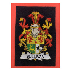 Sullivan Coat Of Arms Framable Badge Embroidered Bullion Wire Family Crest Badge