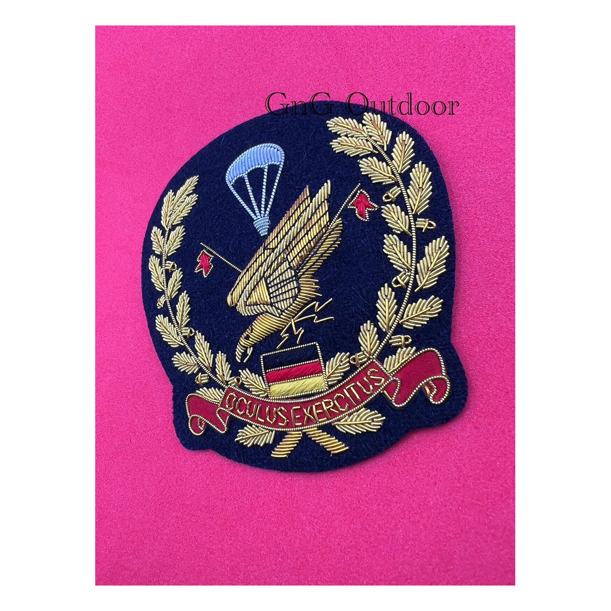 German Army Oculus Exercitus Special Forces Hand Embroidered Wire Blazer Badge