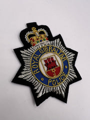 Royal Gibraltar Police Embroidered Bullion Wire Blazer Badge RG Police Badge