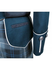 Men's Scottish Green Doublet Kilt Jacket - Military Piper Drummer Doublet Jacket