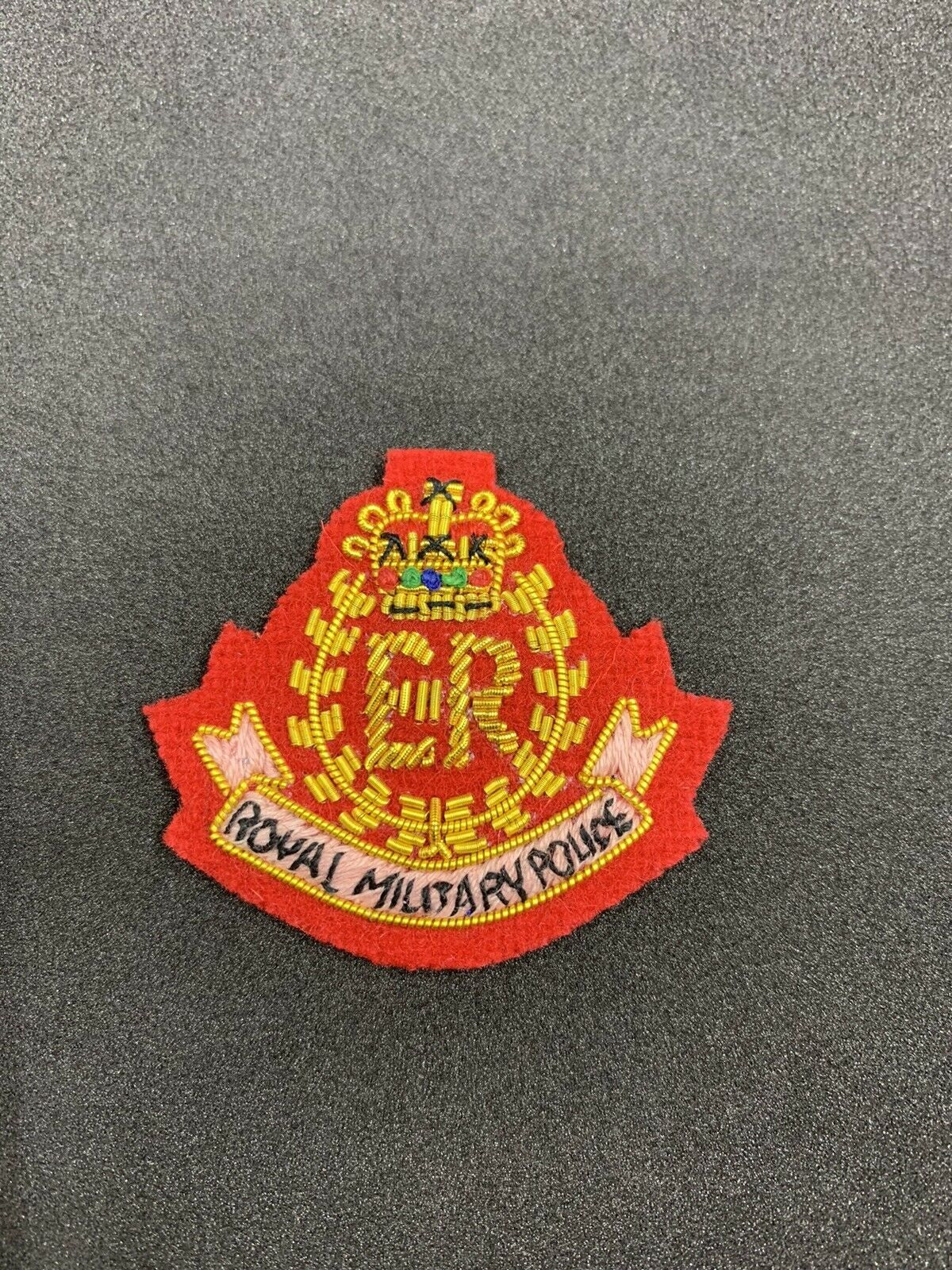 Royal Military Police Cap Badge RMP Hand Embroidered Bullion & Wire Cape Badge