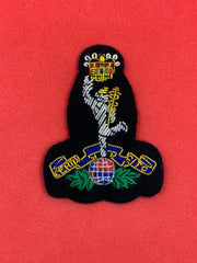 BRITISH ARMY ROYAL SIGNALS EMBROIDERED BULLION AND WIRE OFFICERS CAP BADGE