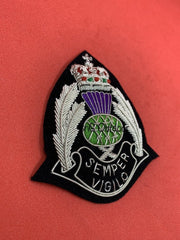 Scotland Police Hand Embroidered Bullion Wire Cap Badge Police Hat Badges