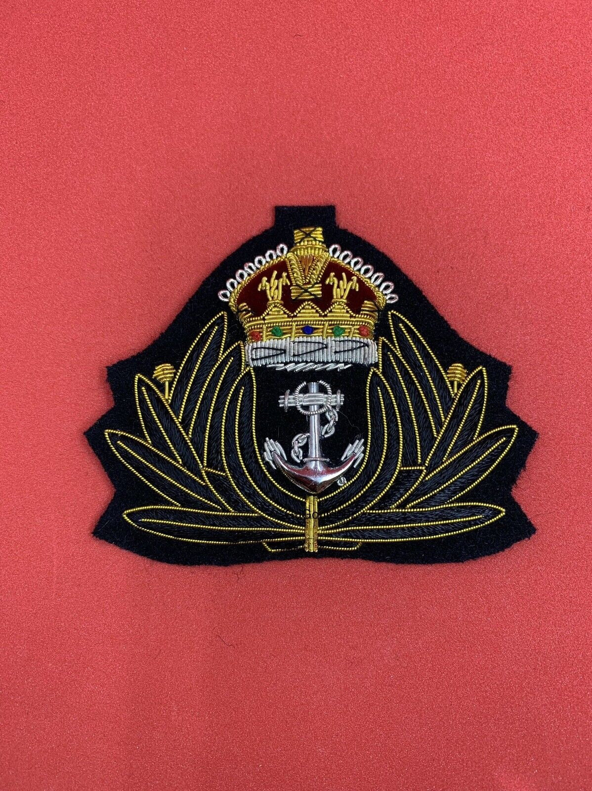 Royal Navy Chaplains King’s Crown Cap Badge Royal Navy Bullion Wire Hat Badge